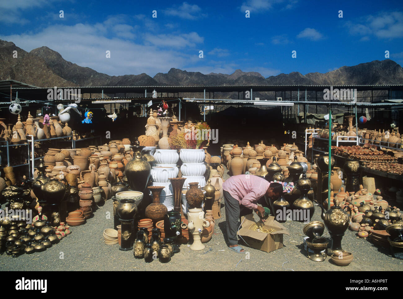 The `Iranian Market` roadside bazaar on the Fujairah Road to the